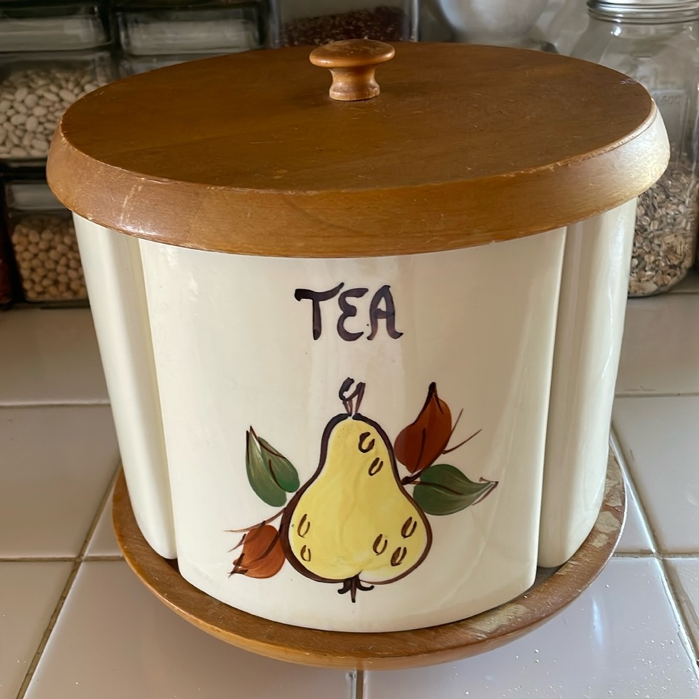 Rare Vintage Purinton Pottery Lazy Susan Canister Set